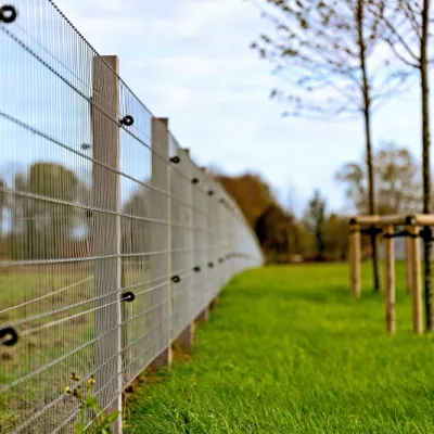 Omheiningen met draadgaas en Robinia of geïmpregneerd zachthouten palen